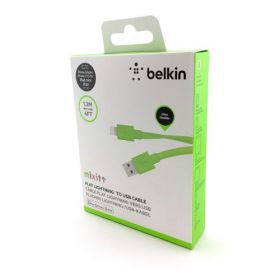 Кабелі Кабели ^/--/^ Дата кабель Belkin Flat iPhone 5 Зеленый ^_^^^ Дата кабель Belkin Flat iPhone 5 Зелений - фото фото фото