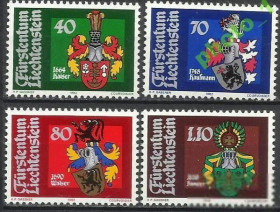 Інші країни Другие страны ^/--/^ Лихтенштейн 1982 гербы 4 /--/ м. ^_^^^ Ліхтенштейн 1982 герби 4 /--/ м. - фото фото фото