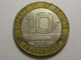 Франція Франция ^/--/^ Франция 10 франков 1988 года 3 /--/ П /--/ 1095 ^_^^^ Франція 10 франків 1988 3 /--/ П /--/ 1095 - фото фото фото