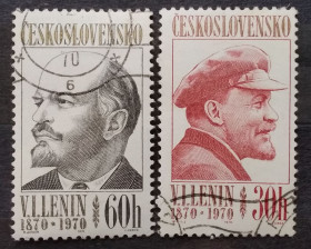 Історія та особистості История и личности ^/--/^ Чехословакия 1970 г - 100-летие со дня рождения Ленина, гаш, 3 шт  (см.фото) ^_^^^ Чехословаччина 1970 - 100-річчя від дня народження Леніна - фото фото фото