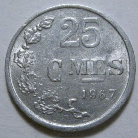 Люксембург Люксембург ^/--/^ Люксембург 25 сантимів 1967 року 41373 ^_^^^ Люксембург 25 сантимов 1967 года 41373 - фото фото фото