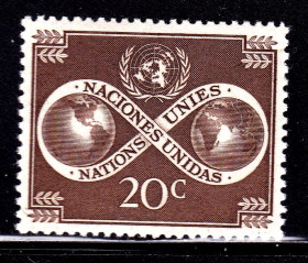 Інші країни Другие страны ^/--/^ ООН / UN  1951 г MNH - глобус ^_^^^ ООН / UN 1951 MNH - глобус - фото фото фото
