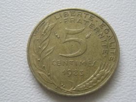 Франція Франция ^/--/^ Франция 5 сантимов 1983 года П /--/ 2-644 ^_^^^ Франція 5 сантимів 1983 П /--/ 2-644 - фото фото фото