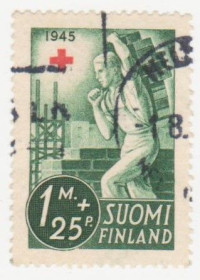 Скандинавія Скандинавия ^/--/^ Финляндия 1945 г. № 298 гашеная ^_^^^ Фінляндія 1945 р. No 298 гашена - фото фото фото