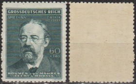 Третій Рейх (-) Третий Рейх (-) ^/--/^ 1944 - Рейх - Богемія - Ф. Сметана Мі.138 ** ^_^^^ 1944 - Рейх - Богемия - Ф. Сметана Ми.138 ** - фото фото фото