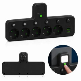 Мережеві фільтри Сетевые фильтры ^/--/^ Мережевий фільтр на 5 розеток + USB з індивідуальними кнопками і LED-підсвіткою - фото фото фото