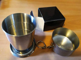 Похідний інвентар Походный инвентарь ^/--/^ Стакан раскладной 65 /--/ мл металлический с крышкой ^_^^^ Стакан розкладний 65 /--/ мл металевий з кришкою - фото фото фото