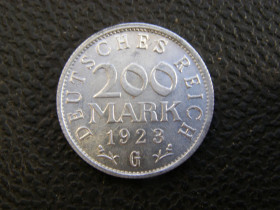 Веймарська республіка (-) Веймарская республика (-) ^/--/^ 200 марок 1923 г G ^_^^^ 200 марок 1923 G - фото фото фото
