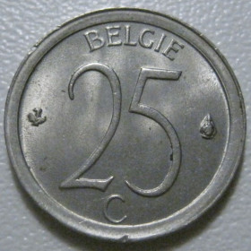 Бельгія Бельгия ^/--/^ Бельгія 25 сантимів 1974 року Belgie 42384 ^_^^^ Бельгия 25 сантимов 1974 года Belgie 42384 - фото фото фото