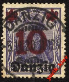 Веймарська республіка Веймарская республика ^/--/^ Германия -Danzig- 1920 г. № 17 гашеная ^_^^^ Німеччина - Danzig - 1920 р. No 17 гашена - фото фото фото
