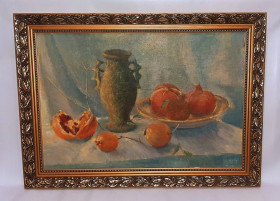 Картини, Гравюри, Живопис та Графіка Картины, Гравюры, Живопись и Графика ^/--/^ Натюрморт &amp;quot;С кувшином и гранаты&amp;quot;, 2001 /--/ г. ^_^^^ Натюрморт &amp;quot; З глечиком і гранати &amp;quot;, 2001 /--/ р. - фото фото фото