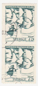 Скандинавія Скандинавия ^/--/^ Швеция 1973 г. № 794 гашеная пара ^_^^^ Швеція 1973 р. No 794 гашена пара - фото фото фото