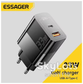Зарядні пристрої Зарядные устройства ^/--/^ Essager 33 /--/ W GaN USB Type C зарядний пристрій швидка зарядка QC 3.0 original! ^_^^^ Essager 33 /--/ W GaN USB Type C зарядное устройство быстрая зарядка QC 3.0 original! - фото фото фото