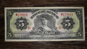 Мексика Мексика ^/--/^ Mexico 5 песо 1970 22 липня Мексика. Штампи фіолетові!! ^_^^^ Mexico 5 песо 1970 22 июля Мексика. Штампы фиолетовые!! - фото фото фото