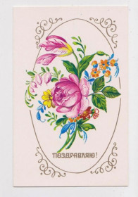 СРСР СССР ^/--/^ ПОЗДРАВЛЯЮ   1988 г.  ПЫХТИНА  чистая  ^_^^^ Вітаємо 1988 р. Вихідина чиста - фото фото фото
