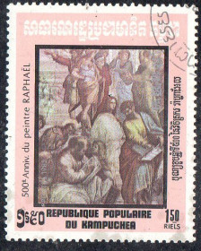 Камбоджа Камбоджа ^/--/^ Кампучія  (Камбоджа) 1983 - Рафаель  (Г) ^_^^^ Кампучия (Камбоджа) 1983 - Рафаэль (Г) - фото фото фото