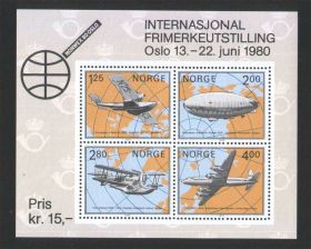 Транспорт Транспорт ^/--/^ Авиация . Норвегия 1980 г MNH - блок ^_^^^ Норвегія 1980 MNH - фото фото фото