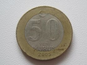 Туреччина Турция ^/--/^ Турция 50 новых куруш 2005 года П /--/ 2-302 ^_^^^ Туреччина 50 нових куруш 2005 року П /--/ 2-302 - фото фото фото