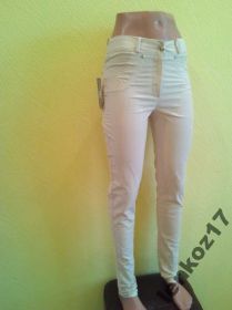 Штани Брюки ^/--/^ Летние женские брюки скини , стразы, бежевые XS-42 ^_^^^ Літні жіночі брюки скіні, стрази, бежеві XS-42 - фото фото фото