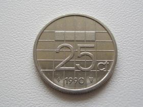 Нідерланди Нидерланды ^/--/^ Нидерланды 25 центов 1990 года 23320 ^_^^^ Нідерланди 25 центів 1990 року 23320 - фото фото фото