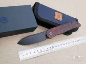 Ножі, мультітули Ножи, мультитулы ^/--/^ Petrified fish PFE /--/ 16 RDMDW Elcamino, N /--/ 690 Blackwash, Gmascus Red, Assassin-knives Design, Caged Ceramic Ball Bearing, Outdoor, EDC, Liner Lock - фото фото фото