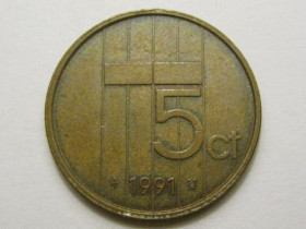 Нідерланди Нидерланды ^/--/^ Нидерланды 5 центов 1991 года 38599 ^_^^^ Нідерланди 5 центів 1991 року 38599 - фото фото фото