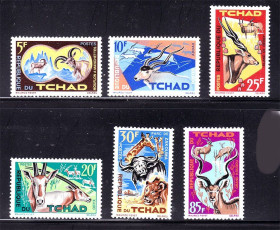 Фауна Фауна ^/--/^ Фауна  Чад  1965 г MNH - серия ^_^^^ NM Фауна Чад 1965 MNH - серія - фото фото фото