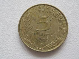 Франція Франция ^/--/^ Франция 5 сантимов 1976 года #16040 ^_^^^ Франція 5 сантимів 1976 року #16040 - фото фото фото
