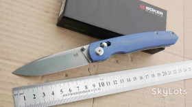 Ножі, мультітули Ножи, мультитулы ^/--/^ Böker Magnum Shango 01 /--/ BM /--/ 0003, Satin 440 /--/ A, Blue Micarta, Outdoor, EDC, Crossbar Lock - фото фото фото