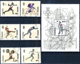 Спорт Спорт ^/--/^ Польша. Олимпиада   (серии + блок) 1976 г. ^_^^^ Польща. Олімпіада (серії + блок) 1976 р. - фото фото фото