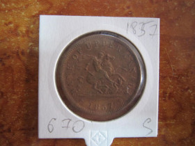 Канада Канада ^/--/^ (S) Канада.  1 пенни 1857 год. Надпись &amp;quot;Bank Token&amp;quot;  (S) ^_^^^ (S) Канада. 1 пенні 1857 рік. Напис &amp;quot;Bank Token&amp;quot; (S) - фото фото фото