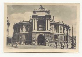 СРСР СССР ^/--/^ СССР 1955 Открытка  Одесса Театр  Старое Фото ^_^^^ СРСР 1955 Листівка Одеса Театр Старе Фото - фото фото фото