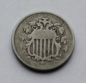 Обігові Обиходные ^/--/^ 5 центов, 1867 г, США ^_^^^ 5 центів, 1867 р, США - фото фото фото
