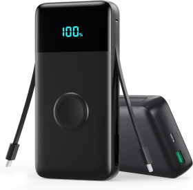 Зовнішні акумулятори (Power Bank) Внешние аккумуляторы (Power Bank) ^/--/^ Портативний зарядний пристрій AONIMI ємністю 40800 мАг з 2 вбудованими кабелями та зарядним пристроєм для Apple Watch, швидка зарядка акумулятора USB C потужністю 25 Вт, 5 виходів та 2 входи для зарядного пристрою  *81212 ^_^^^ Портативное зарядное устройство AONIMI емкостью 40800 мАч со 2 встроенными кабелями и зарядным устройством для Apple Watch, быстрая зарядка аккумулятора USB C мощностью 25 Вт, 5 выходов и 2 входа для зарядного устройства *81212 - фото фото фото