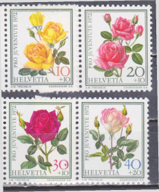 Швейцарія Швейцария ^/--/^ Швейцария 1972 РОЗЫ САДОВЫЕ ЦВЕТЫ ОРАНЖЕРЕЯ РАСТЕНИЯ ФЛОРА ПРИРОДА 4 /--/ м Mi.984-987** MNH ^_^^^ Швейцарія 1972 РОЗИ САДОВІ КВІТИ ОРАНЖЕРЕЯ РАСТІННЯ ФЛОРА ПРИРОДУ 4 /--/ М Mi.984-987** MNH - фото фото фото