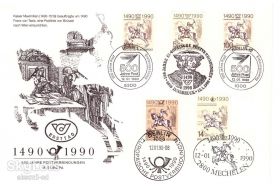Транспорт Транспорт ^/--/^ Транспорт  EU  Германия 1990 г - ХМК   СГ - почта 500 лет - ^_^^^ Транспорт EU Німеччина 1990 р - ХМК СГ - пошта 500 років - фото фото фото