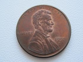 Обігові Обиходные ^/--/^ США 1 цент 1998 года D 21572 ^_^^^ США 1 цент 1998 року D 21572 - фото фото фото