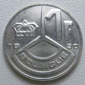 Бельгія Бельгия ^/--/^ Бельгія 1 франк 1990 року Belgique 42761 ^_^^^ Бельгия 1 франк 1990 года Belgique 42761 - фото фото фото