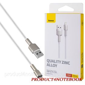 Кабелі Кабели ^/--/^ Кабель Baseus Cafule Series Metal Data Cable USB to IP 2.4 /--/ A 1 /--/ m White (CALJK-A /--/ 02) - фото фото фото