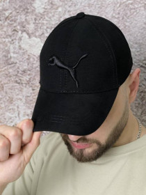 Літні головні убори Летние головные уборы ^/--/^ Кепка мужская Puma черная с черным лого ^_^^^ Кепка чоловіча Puma чорна з чорним лого - фото фото фото