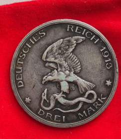 Німецька імперія (-) Германская империя (-) ^/--/^ 3 марки 1913 года юбилейная серебряная монета Германия кайзер Вильгельм Второй 16.6 грамм vk /--/ 288 ^_^^^ 3 марки 1913 року ювілейна срібна монета Німеччина кайзер Вільгельм Другий 16.6 грам vk /--/ 288 - фото фото фото