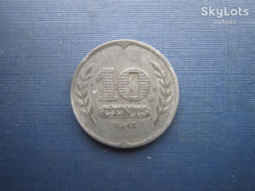 Нідерланди Нидерланды ^/--/^ Монета 10 центов Нидерланды 1941 цинк оккупация ^_^^^ Монета 10 центів Нідерланди 1941 цинк окупація - фото фото фото