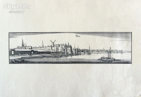 Картини, Гравюри, Живопис та Графіка Картины, Гравюры, Живопись и Графика ^/--/^ Старинная гравюра на бумаге верже Вид на Бонн, 1646, M. Merian ^_^^^ Старовинна гравюра на папері верже Вид на Бонн, 1646, M. Merian - фото фото фото