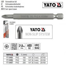 Викрутки Отвертки ^/--/^ Насадка отвертки бита YATO РН /--/ 2 1/4 l /--/ 150 мм YT-0486 ^_^^^ Польща РН /--/ 2 1/4&amp;quot; l /--/ 150 мм YT-0486 - фото фото фото
