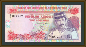 Інші Другие ^/--/^ Бруней 10 ринггит 1989 P-15  (15 /--/ a.1) UNC ^_^^^ Бруней 10 ринггіт 1989 P-15 (15 /--/ a.1) UNC - фото фото фото