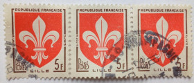 Франція Франция ^/--/^ Франция 1958 Стандарт 5 F, сцепка, гашеная ^_^^^ 1958 — Стандарт 5 F, зчіпка, гашена - фото фото фото