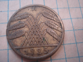 Веймарська республіка (-) Веймарская республика (-) ^/--/^ 10 /--/ пф 1925 /--/ а Німеччина ^_^^^ 10 /--/ пф 1925 Германия - фото фото фото