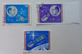 Балканський півострів Балканский полуостров ^/--/^ Болгария 1975 Американо-советская космическая программа Аполлон-Союз, гашеные ^_^^^ Болгарія 1975 Американсько-радянська космічна програма Аполлон-Союз, гашені - фото фото фото