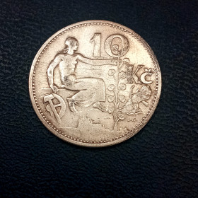 Чехословаччина Чехословакия ^/--/^ 10 Корун 1931 /--/ р. Срібло-700°. Чехословатчина. ^_^^^ 10 Корун 1931 /--/ г. Серебро-700°. Чехословакия. - фото фото фото