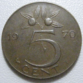 Нідерланди Нидерланды ^/--/^ Нідерланди 5 центів 1970 року 41165 ^_^^^ Нидерланды 5 центов 1970 года 41165 - фото фото фото